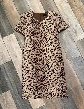 Vintage 90’s Shomi Leopard Print Silk Shift Dress